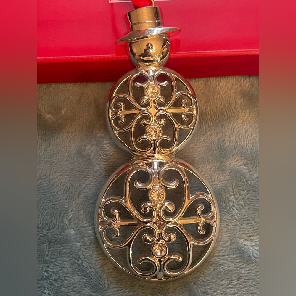 Lenox silver Snowman with gems
